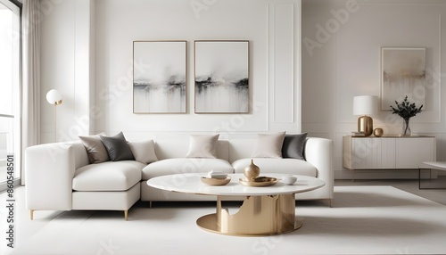 white and gold theme modern interior design
