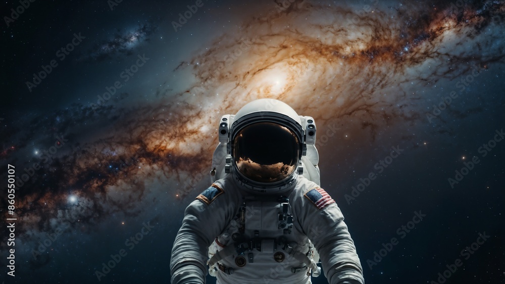 An astronaut floating in the vast emptiness of space An astronaut floating in the vast emptiness of space