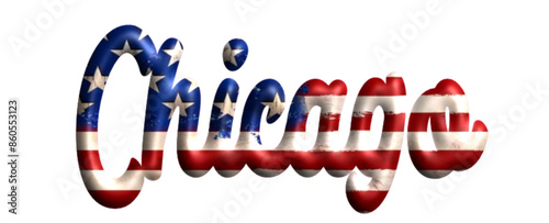 Chicago - bandiera Stati Uniti d’America - parola nome scritta città Americana - ideale per websites, presentazioni, biglietti, banners,, stampe, cricut, silhouette, sublimazioni, etichette, adesivi
