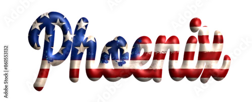 phoenix - bandiera Stati Uniti d’America - parola nome scritta città Americana - ideale per websites, presentazioni, biglietti, banners,, stampe, cricut, silhouette, sublimazioni, etichette, adesivi