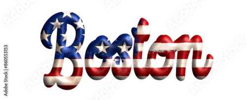 Boston - bandiera Stati Uniti d’America - parola nome scritta città Americana - ideale per websites, presentazioni, biglietti, banners,, stampe, cricut, silhouette, sublimazioni, etichette, adesivi