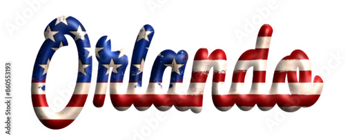 Orlando - bandiera Stati Uniti d’America - parola nome scritta città Americana - ideale per websites, presentazioni, biglietti, banners,, stampe, cricut, silhouette, sublimazioni, etichette, adesivi