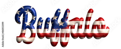 Buffalo - bandiera Stati Uniti d’America - parola nome scritta città Americana - ideale per websites, presentazioni, biglietti, banners,, stampe, cricut, silhouette, sublimazioni, etichette, adesivi