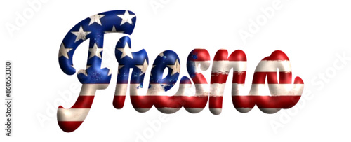 Fresno - bandiera Stati Uniti d’America - parola nome scritta città Americana - ideale per websites, presentazioni, biglietti, banners,, stampe, cricut, silhouette, sublimazioni, etichette, adesivi