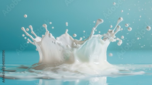 Advertising photo of a milk splash crown captured in a studio setting with a clean background and precise detail