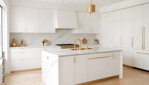 white and gold theme modern interior