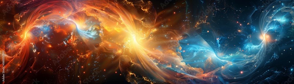 Obraz premium Abstract cosmic background with swirling colors.