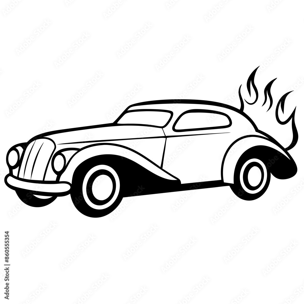 Naklejka premium Modified car coloring pages