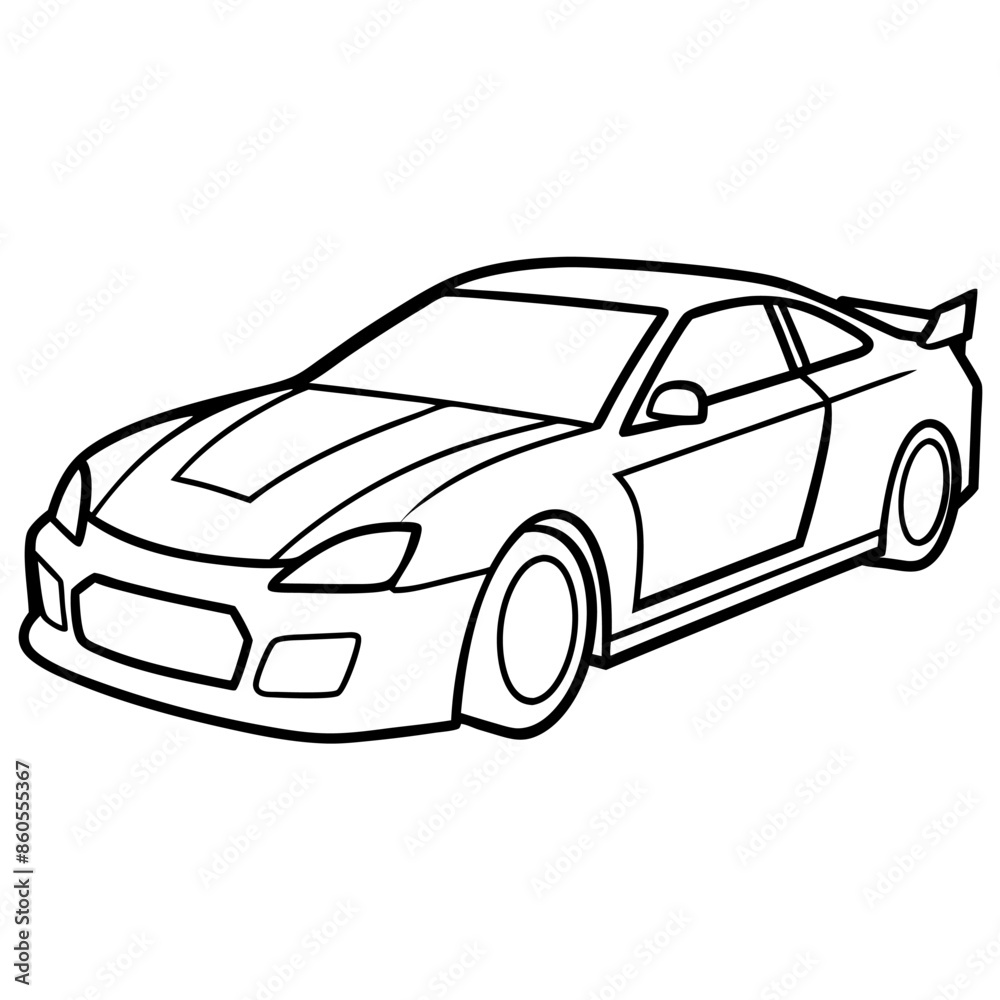 Naklejka premium Modified car coloring pages