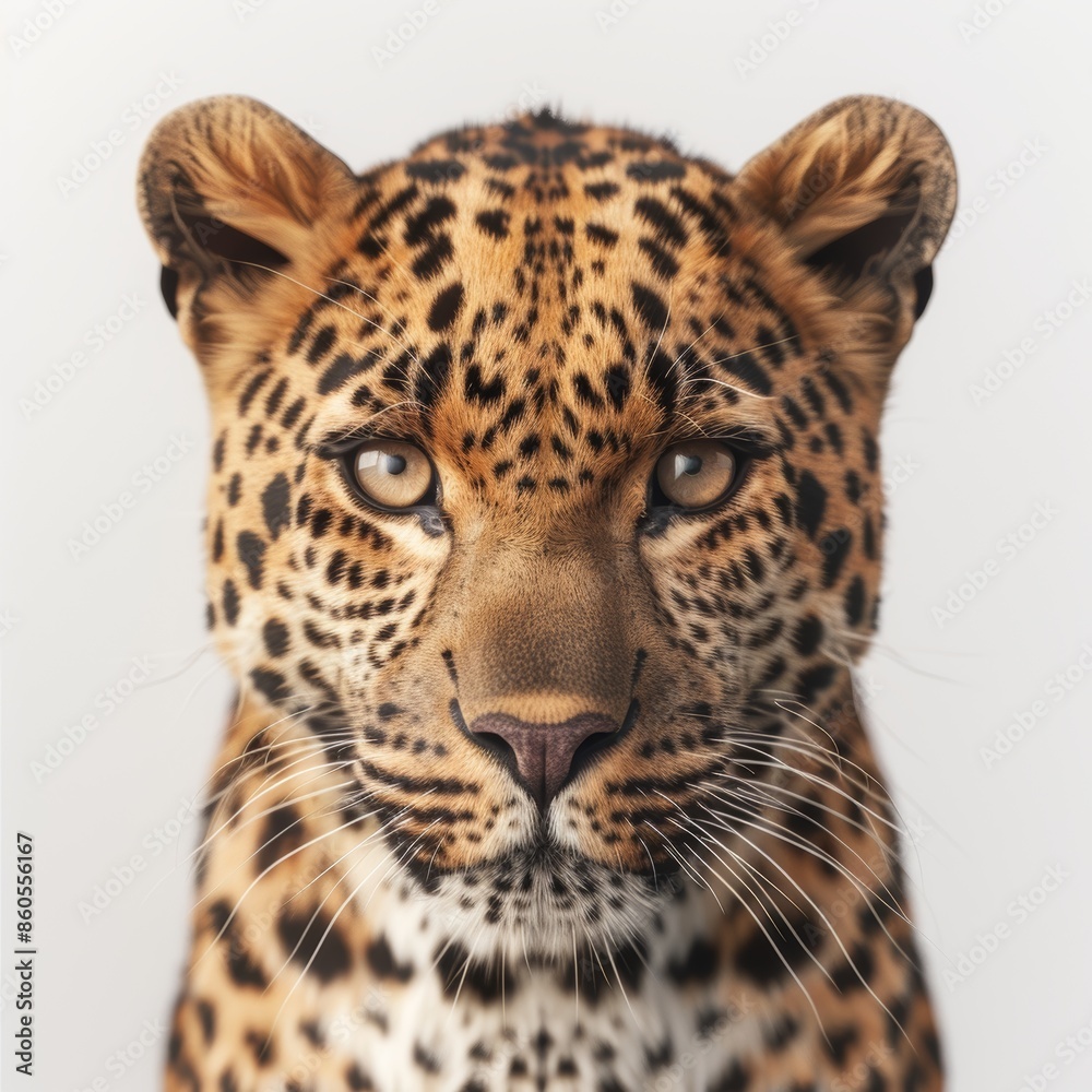 Wild Leopard Portrait, Up Close and Personal Generative AI Wild Leopard Portrait, Up Close and Personal Generative AI