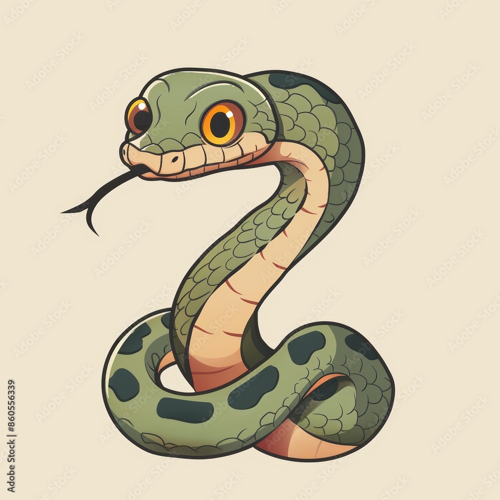 Fototapeta premium Serpentine Encounter in the Wild Generative AI