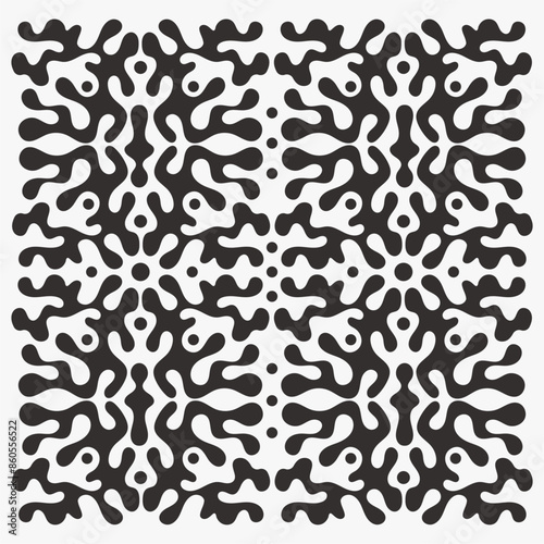 Unusual abstract hand drawn pattern, vector graphic