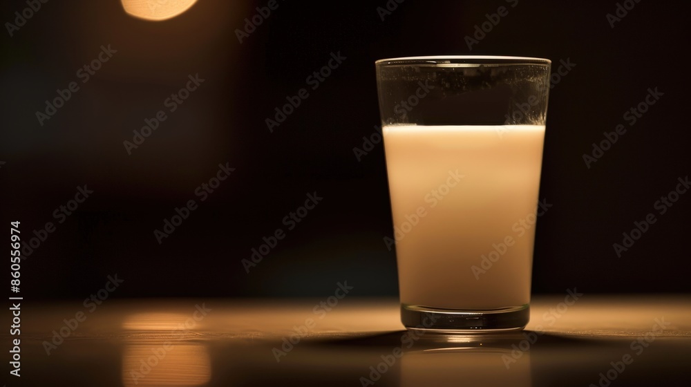 Silhouette of a milk glass with a soft glow creating a dramatic contrast against a dark background Silhouette of a milk glass with a soft glow creating a dramatic contrast against a dark background