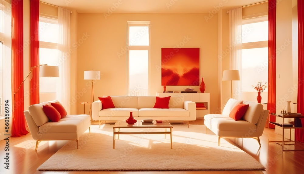 Fototapeta premium white and gold theme modern interior design