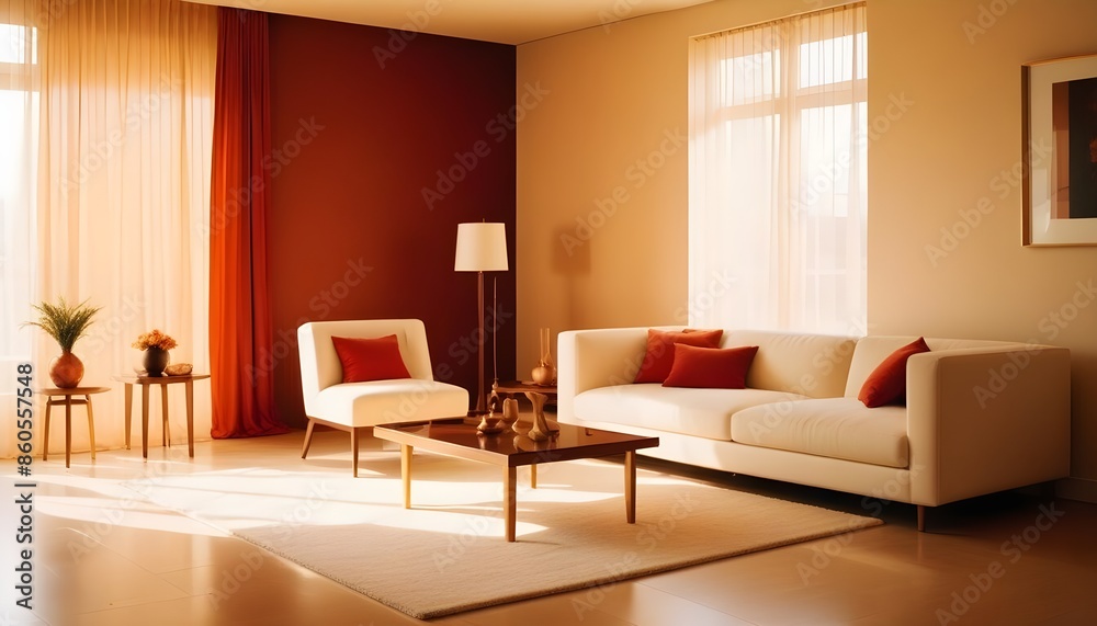 Fototapeta premium white and gold theme modern interior design