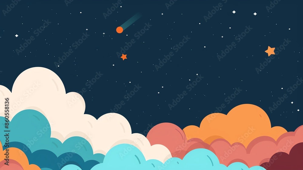 nebula flat design front view cosmic cloud theme animation vivid nebula flat design front view cosmic cloud theme animation vivid