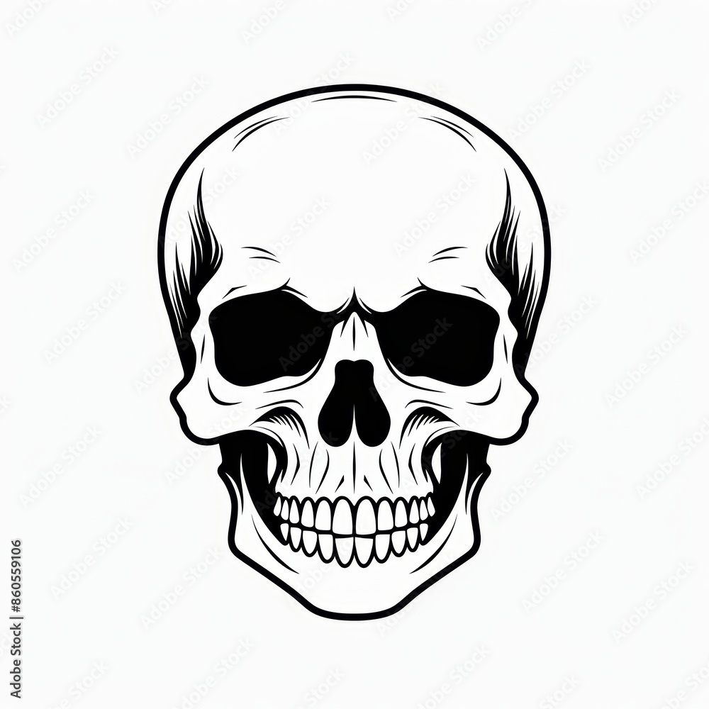 Skull Design on White Background for Halloween Decor Generative AI Skull Design on White Background for Halloween Decor Generative AI