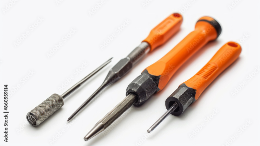 Dent repair tapping tools for leveling dents isolated on white background Dent repair tapping tools for leveling dents isolated on white background