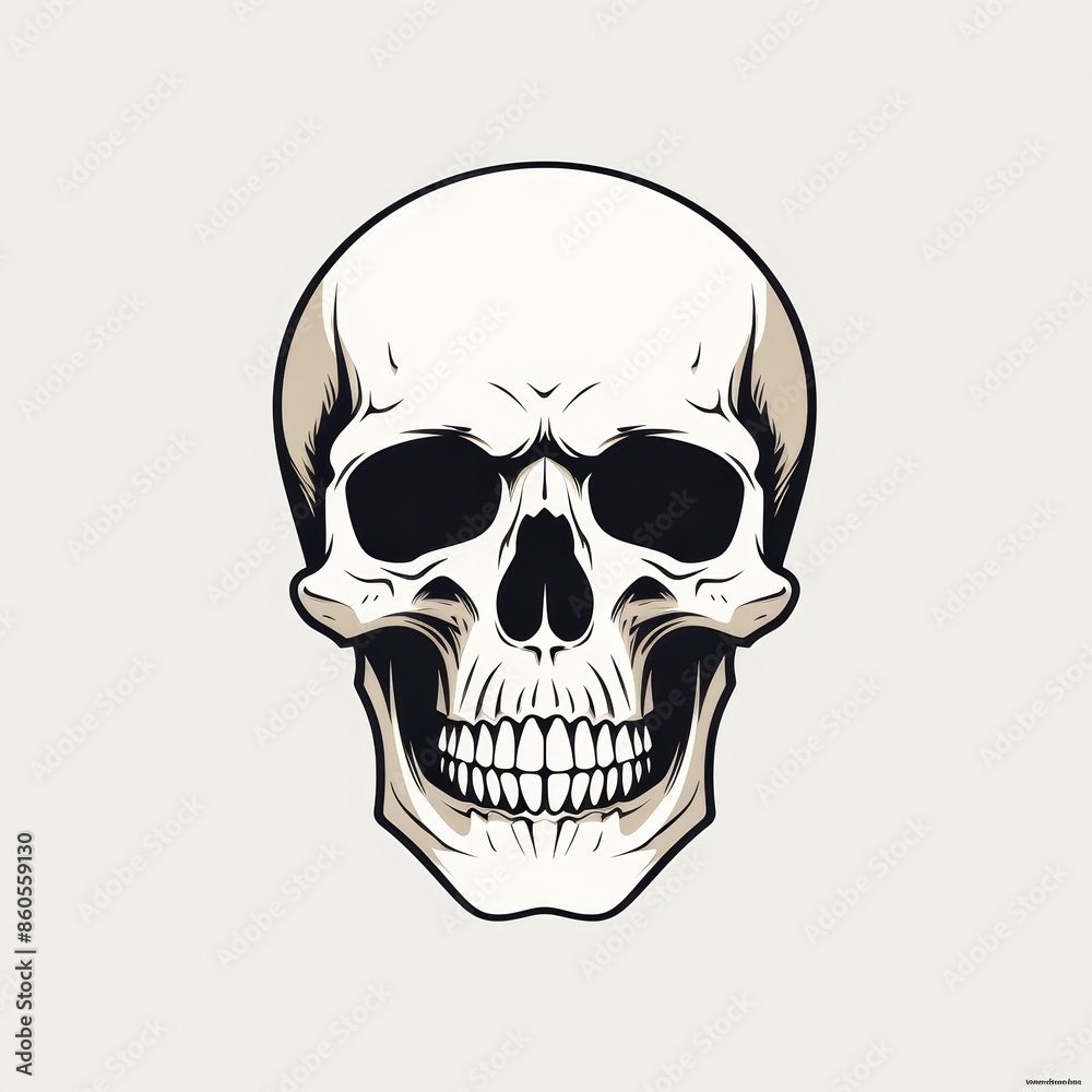 Skull Design on White Background for Halloween Decor Generative AI Skull Design on White Background for Halloween Decor Generative AI