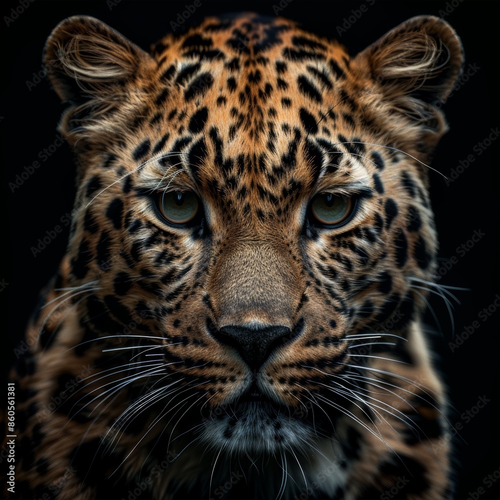 Wild Leopard Portrait, Up-Close Encounter Generative AI Wild Leopard Portrait, Up-Close Encounter Generative AI