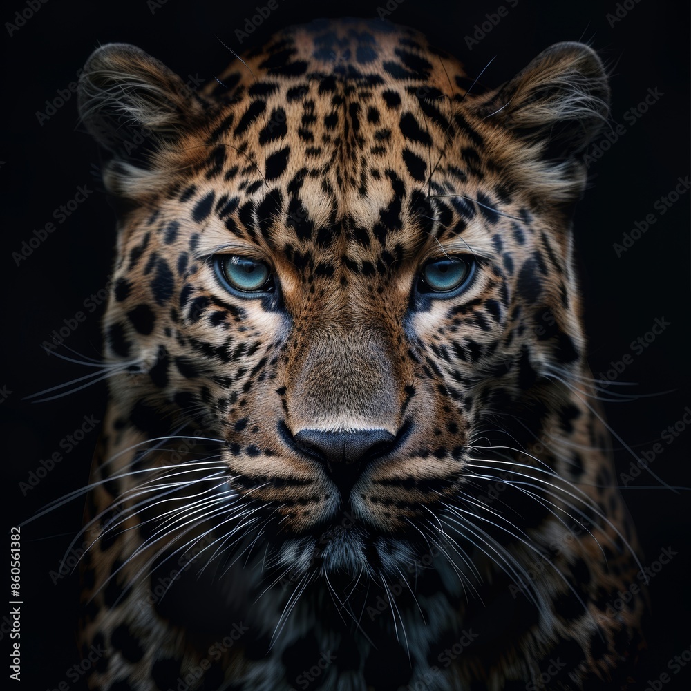 Wild Leopard Portrait, Up-Close Encounter Generative AI Wild Leopard Portrait, Up-Close Encounter Generative AI