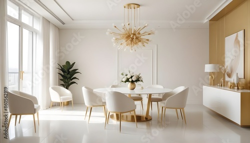 white and gold theme modern interior design