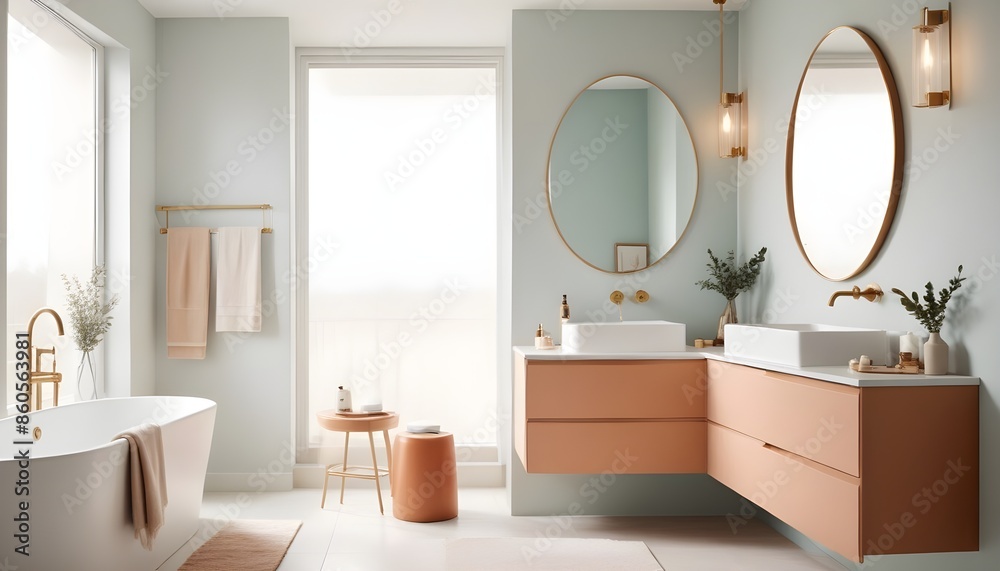 Fototapeta premium white and gold theme modern interior design