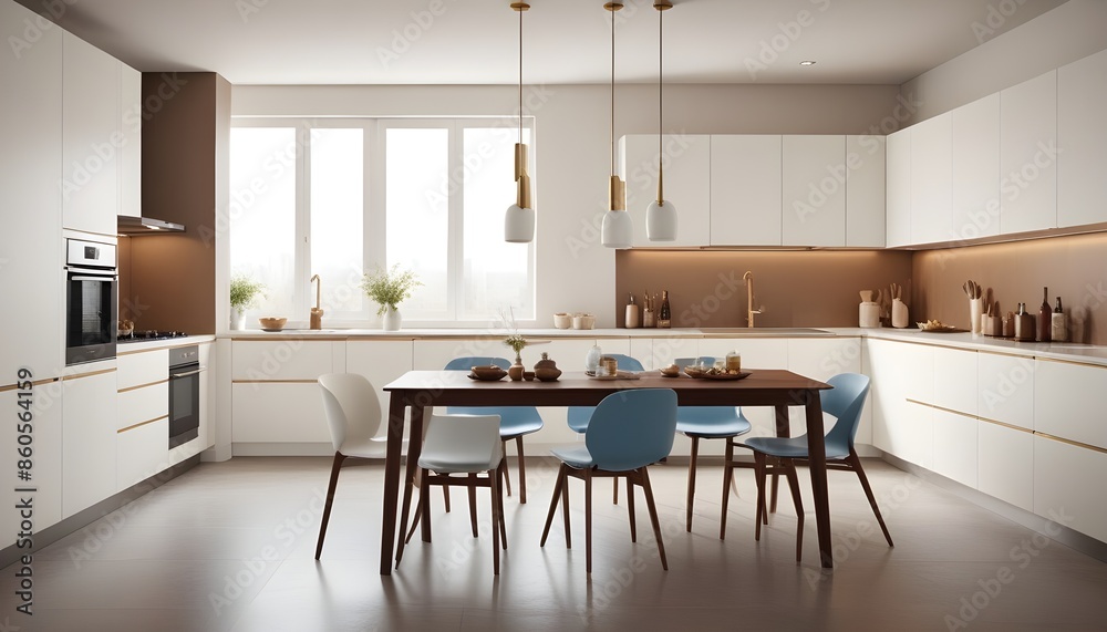 Fototapeta premium white and gold theme modern interior design