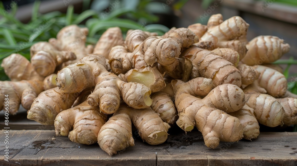 Spicy Ginger Root on White Background, Cooking Ingredient Generative AI Spicy Ginger Root on White Background, Cooking Ingredient Generative AI