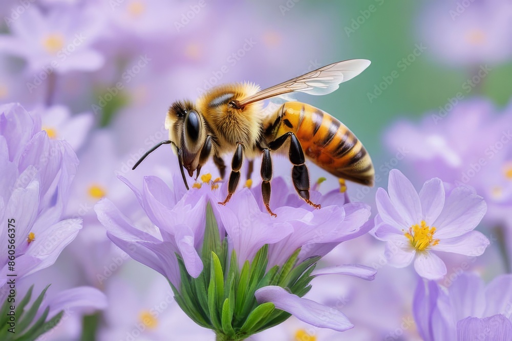 Bee on a purple flower. Close-up Bee on a purple flower. Close-up