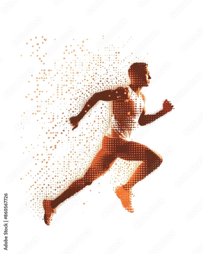Naklejka premium Experience dynamic motion with this stunning image of a runner in action