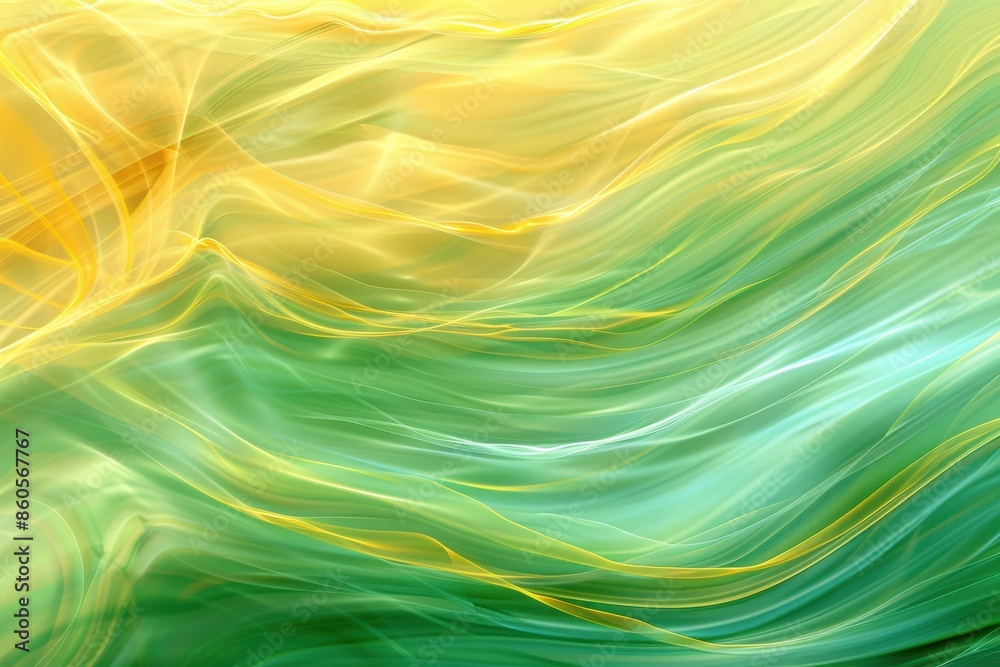 Motion background with green and yellow wavy pattern - vibrant visuals ...