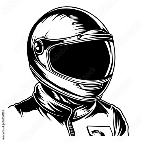 Biker In Helmet Vector Logo