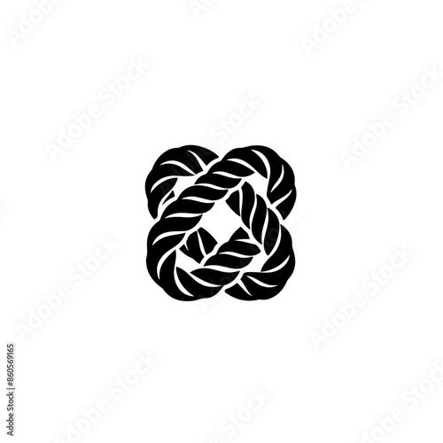 Black rope knot Vector Logo