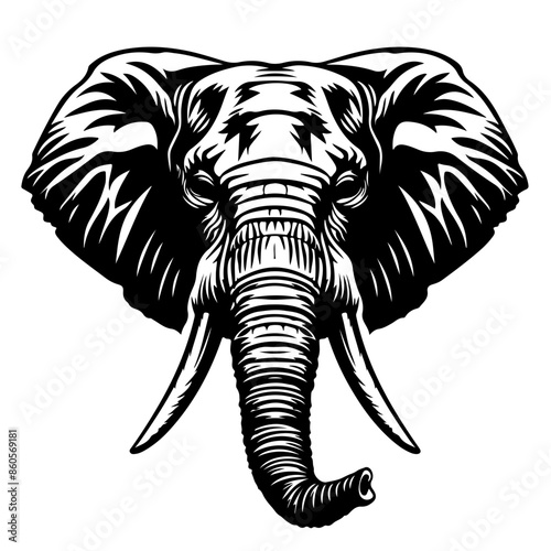 African Elephant Vector Logo