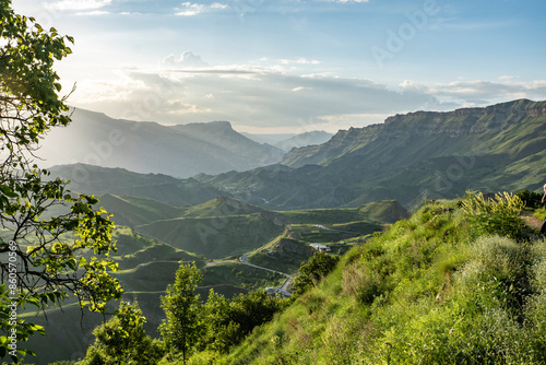 on a warm summer evening in the mountains of Dagestan