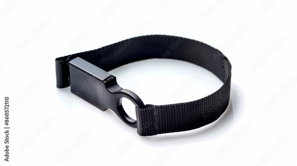 Anti-static wrist strap for protecting ATM components from electrostatic discharge isolated on white background Anti-static wrist strap for protecting ATM components from electrostatic discharge isolated on white background