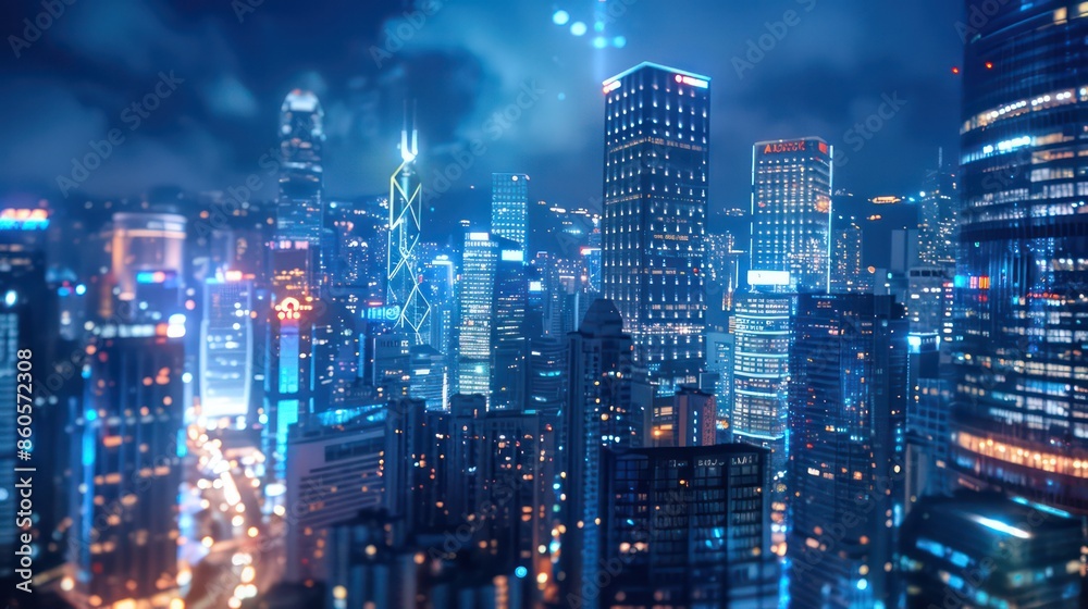 Smart city with wireless network and 5g connection technology Smart city with wireless network and 5g connection technology