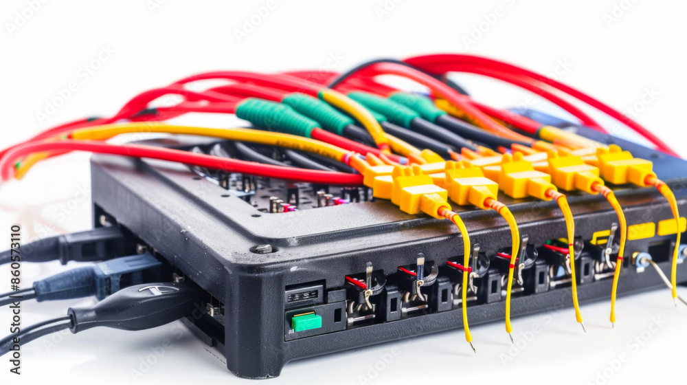 Cable tester for verifying the integrity of ATM cables isolated on white background Cable tester for verifying the integrity of ATM cables isolated on white background