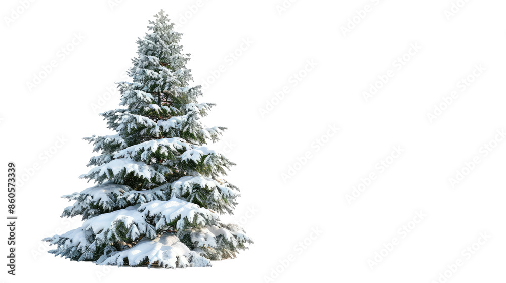 Coniferous tree with snow on a transparent background Coniferous tree with snow on a transparent background