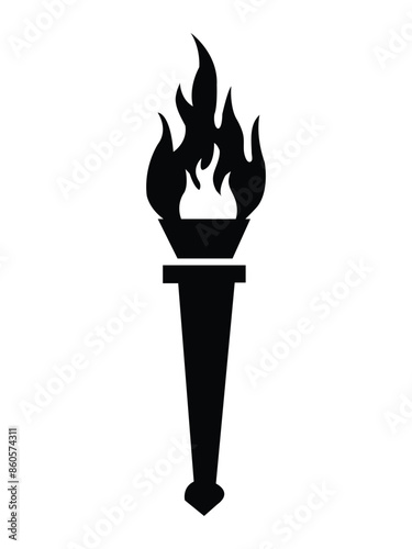Torch flame vector icon. Torch icon - vector hot flame, power flaming. Torch flame flat style isolated on white background. Vector illustration.