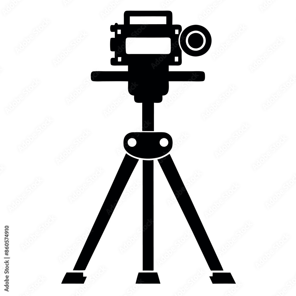 White background with a tripod-mounted camera isolated on it. Camera mounted on tripod. viewpoint in isometric proportion. Vector-
White background with a tripod-mounted camera isolated on it. Camera mounted on tripod. viewpoint in isometric proportion. Vector-