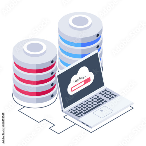 Check out isometric icon of database loading 

