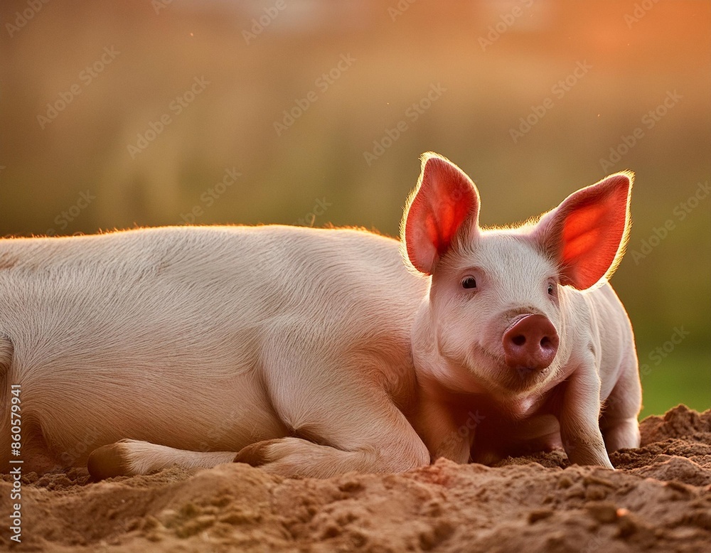 A Piglet Nuzzled Close to Its Mother Pig's Warm Belly A Piglet Nuzzled Close to Its Mother Pig's Warm Belly