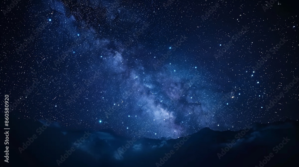 Fototapeta premium Beautiful night sky background with stars and Milky way