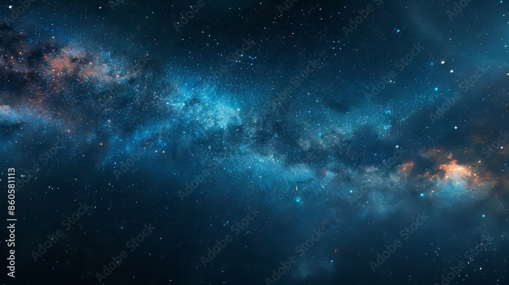 Fototapeta premium Beautiful night sky background with stars and Milky way