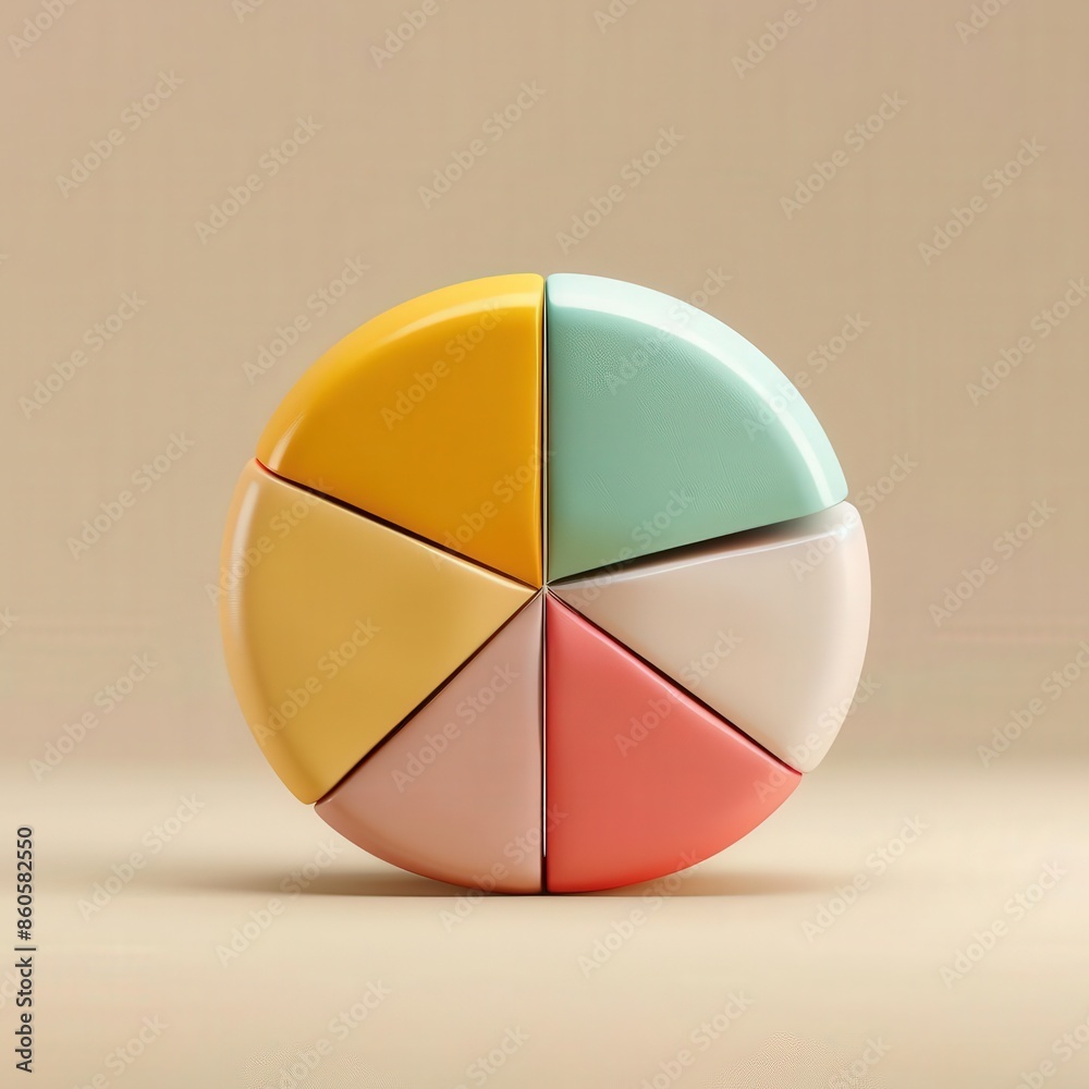 Fototapeta premium Elegant and colorful pie chart