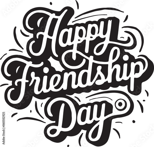 happy friendship day silhouettes vector art illustration