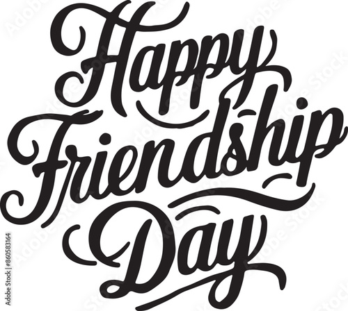 happy friendship day silhouettes vector art illustration
