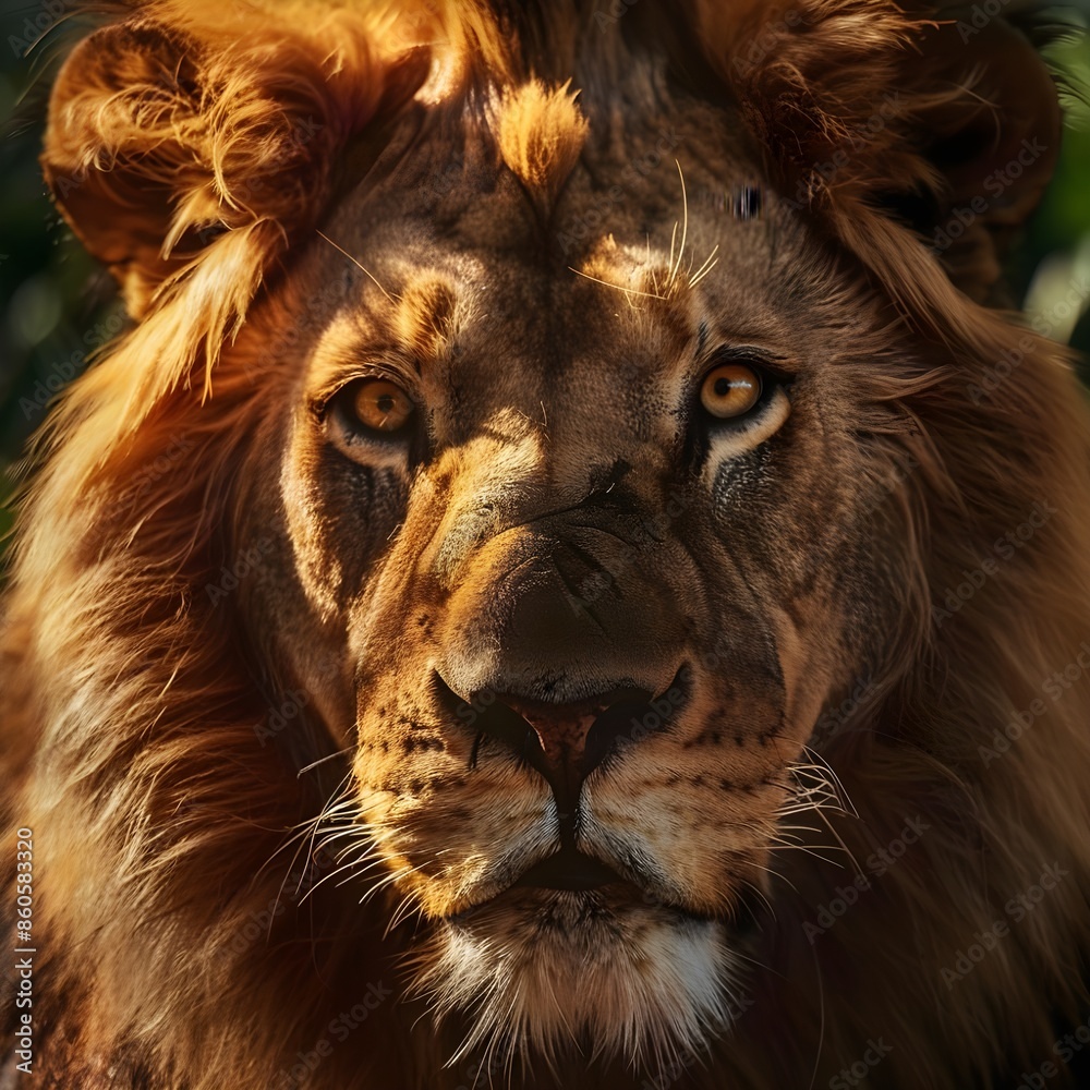 Naklejka premium Majestic Lion in Natural Light